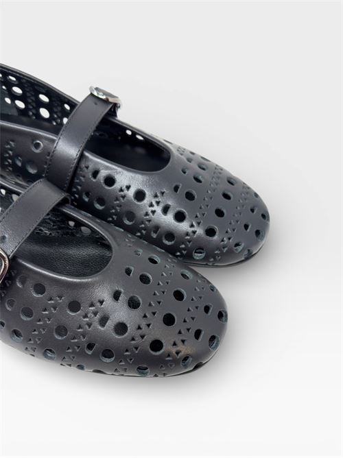 Ballerine Mary Jane Traforate Nere IL LACCIO | 8138LEATHERBLACK